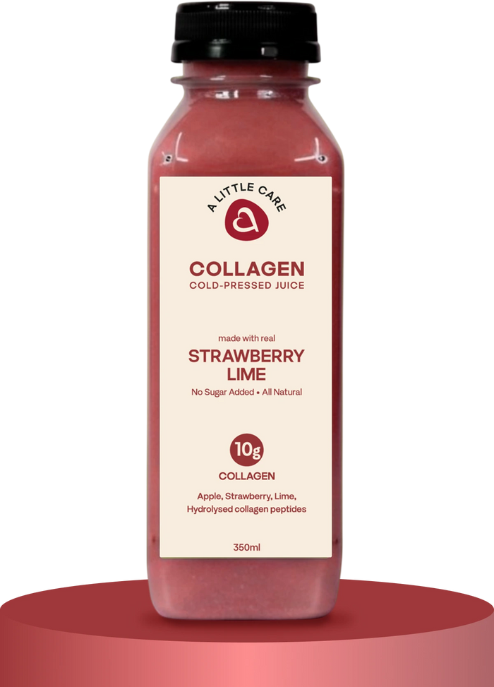 Strawberry Lime collagen juice bottle, 350ml
